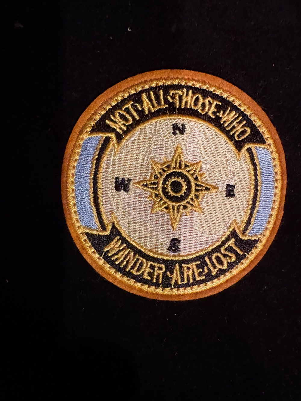 Wander, Gold and Light Blue Compass Patch